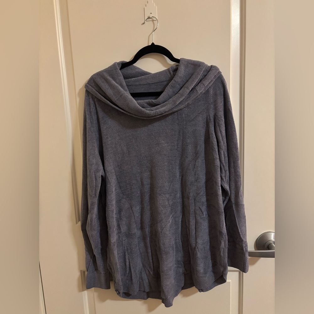 Barefoot Dreams Sweater, Cowl Neck Blue